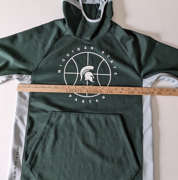 Nike Michigan State Spartans Dri-Fit Hoodie Men S Green Pullover Basketball - Picture 8 of 10